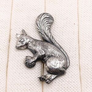 Vintage Sterling Silver Squirrel Pin Brooch